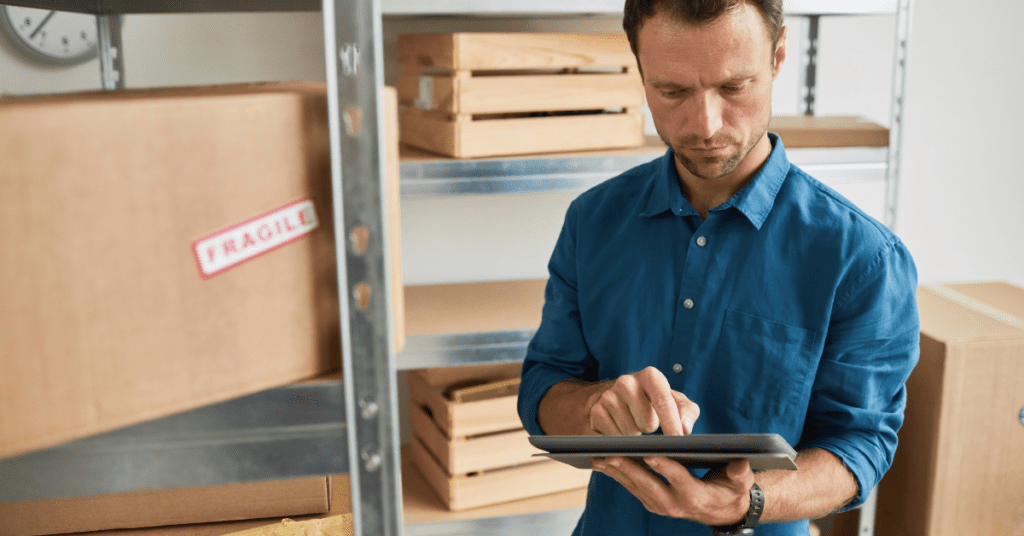Man Managing Stock Inventory for dropshipping from china