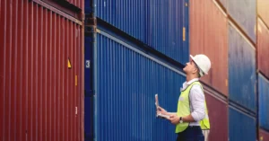 Customs Broker Checking Containers following customs clearance procedure