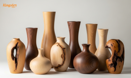 Natural Wood Vases