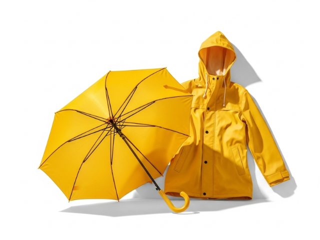 umbrella and rain coat