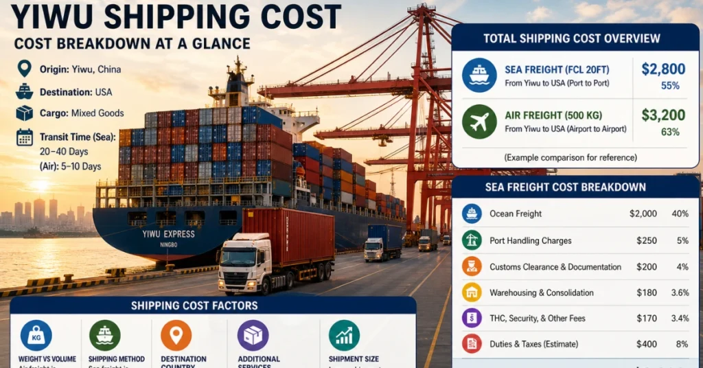 yiwu shipping cost