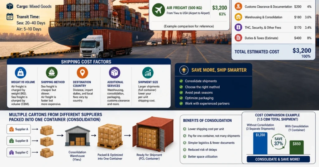 yiwu shipping cost 