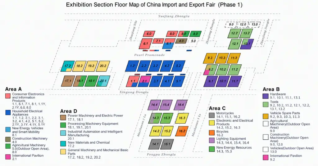 Canton Fair Phase 1: Dates, Schedule & Venue Guide 1 canton-fair-2026-phase-1-map